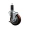 Service Caster 4'' Maroon Poly Swivel 1-1/4'' Expanding Stem Caster with Brake SCC-EX20S414-PPUB-MRN-TLB-114 - alternate 1
